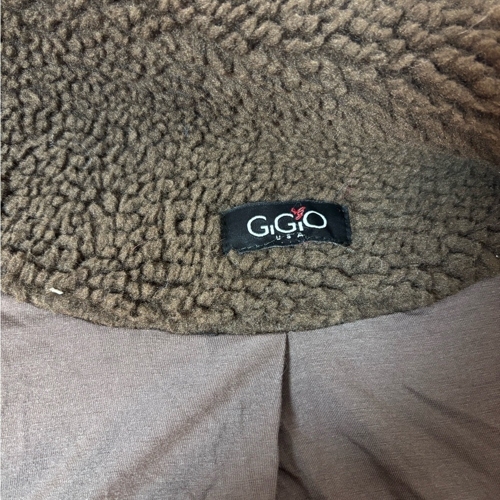 GiGiO Brown Fleece Sherpa Jacket with Tribal Pattern USA - Picture 3 of 11